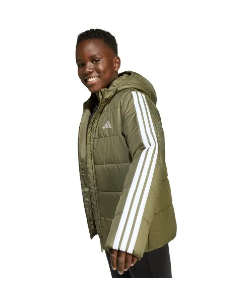 Куртка детская с утеплителем adidas три полоски оливковый — фото 2