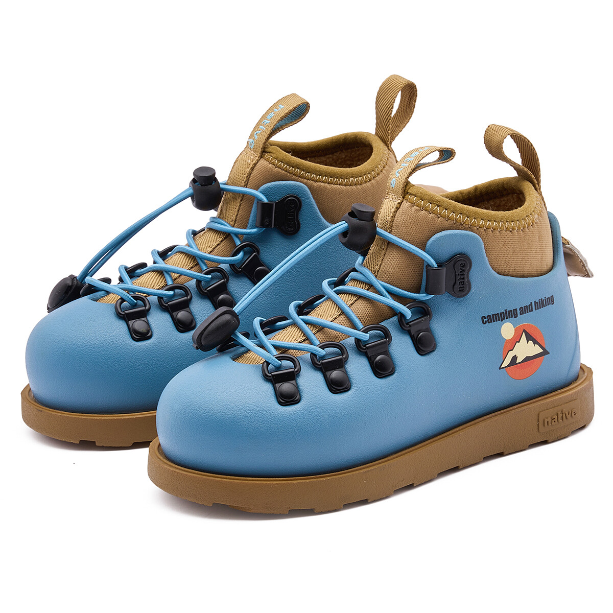 Fitzsimmons Kids Boots Kids Delphinium Blue|горный принт|коричневый Native Shoes, синий — фото 2