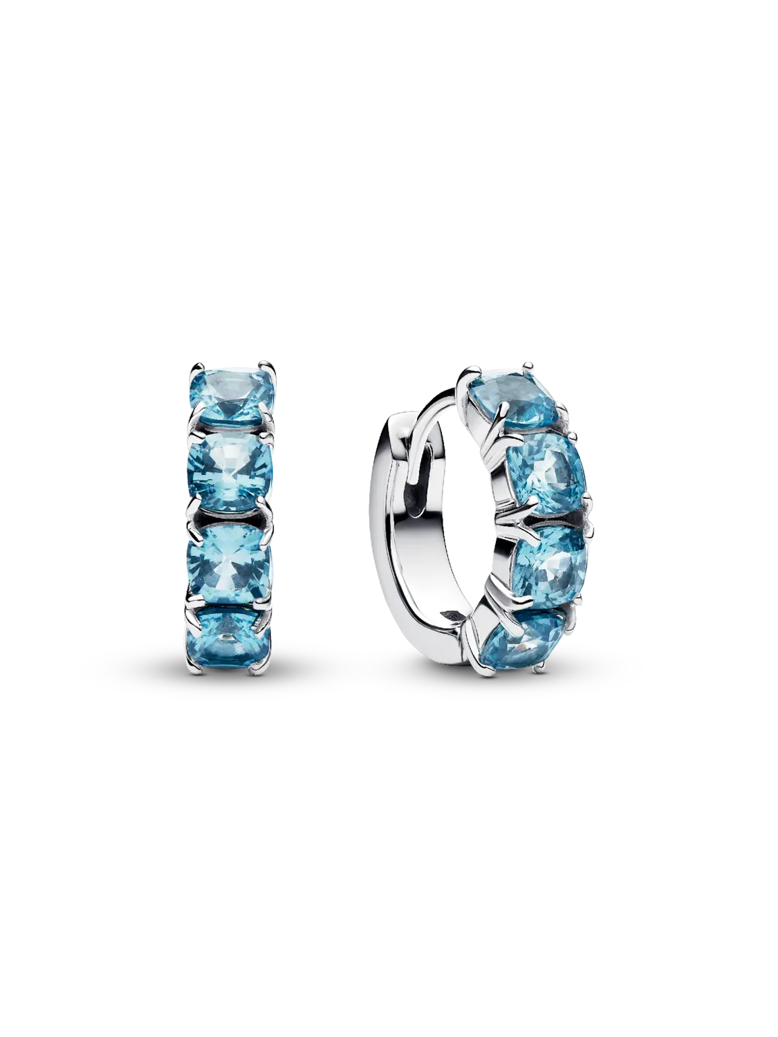 

Серьги-кольца светло-голубого цвета Pandora, серебро 925 пробы
