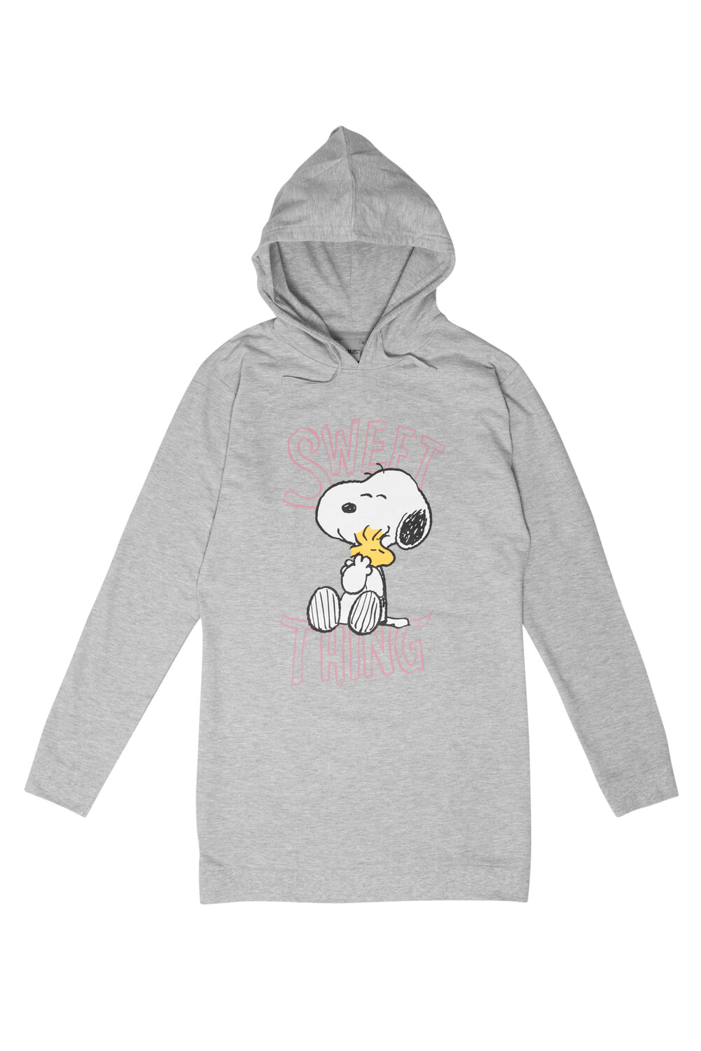 

Толстовка United Labels The Peanuts Snoopy Sweatkleid Oversize Hoodie Kapuzenpullover lang, серый