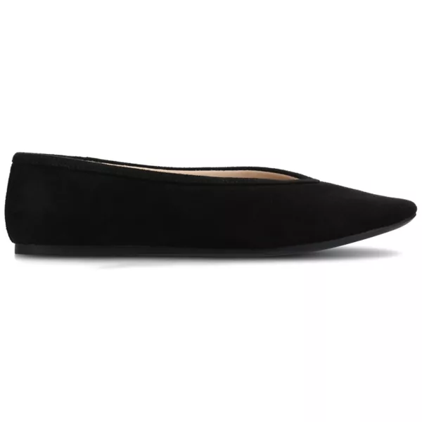 Женские балетки Fortune с миндалевидным носком Journee, цвет black suede — фото 3