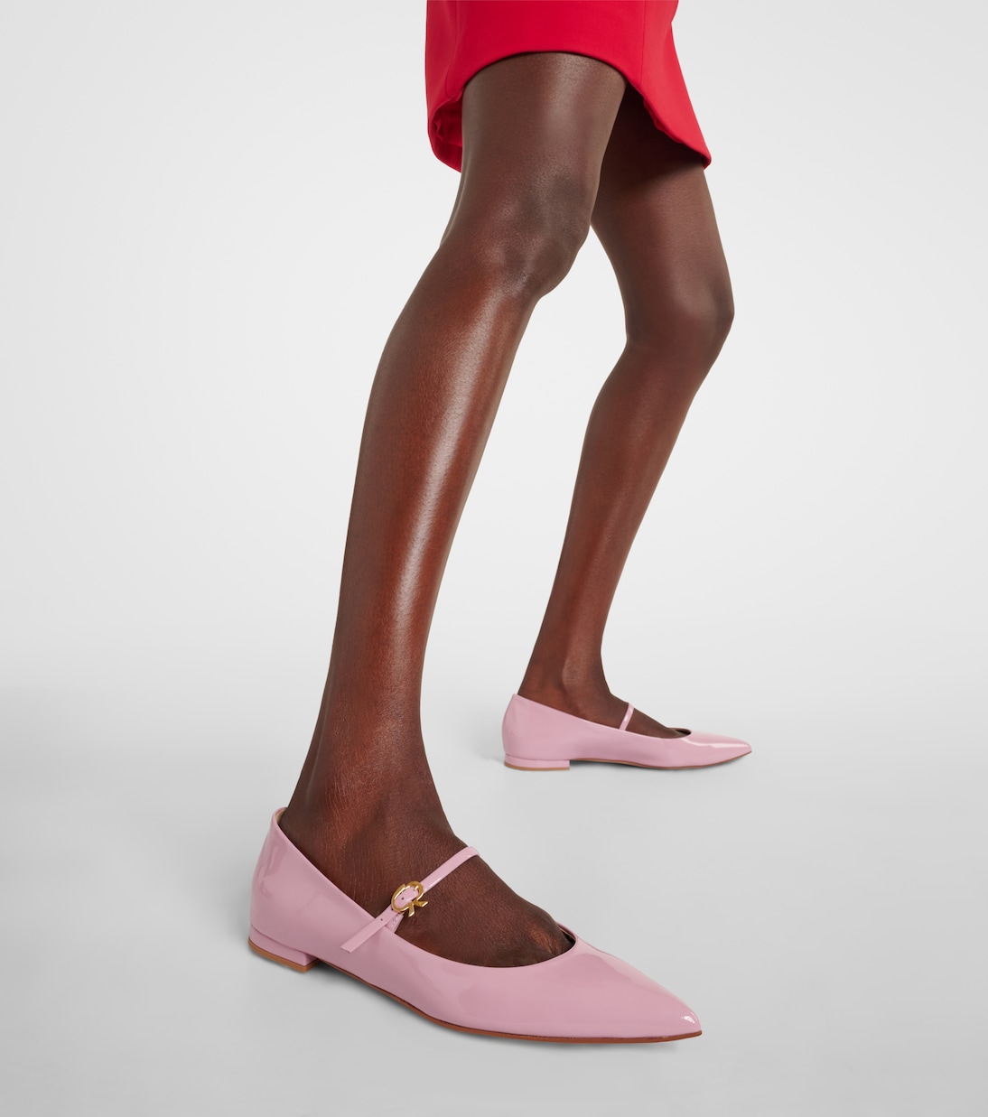 Туфли Мэри Джейн Ribbon Jane 05 из лакированной кожи Gianvito Rossi, Sugar — фото 4
