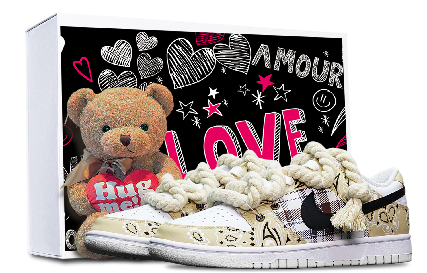 

Кроссовки Nike Dunk Skateboard Shoes Women's Low-Top Beige White