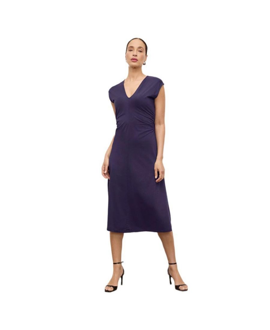 

Женское платье Marina из органического трикотажа и хлопка пима с драпировкой MMLaFleur, Deep iris