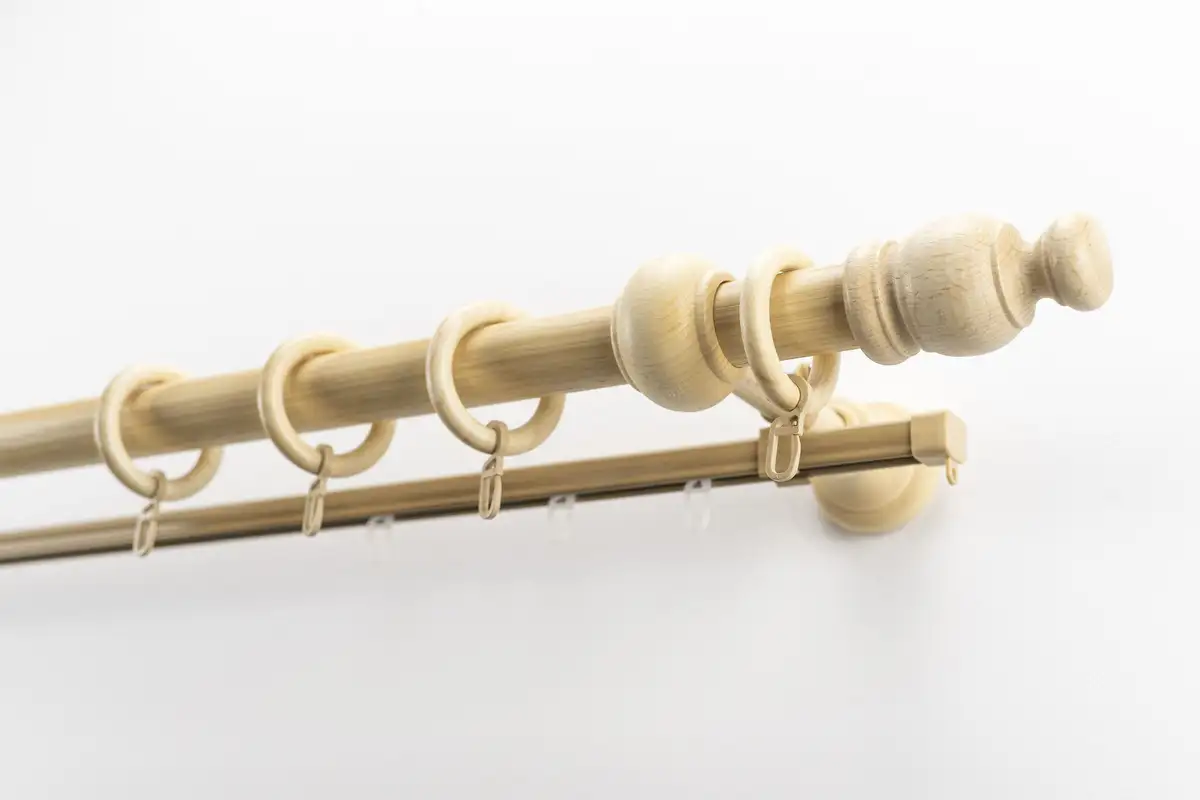 

Карниз GARESA "NOVA", 2 направляющие, желаемая длина, комплект для штор из дерева, выдвижной, настенный, с кольцами/2 направляющими 70х350 см, Ø28мм, цвет natur