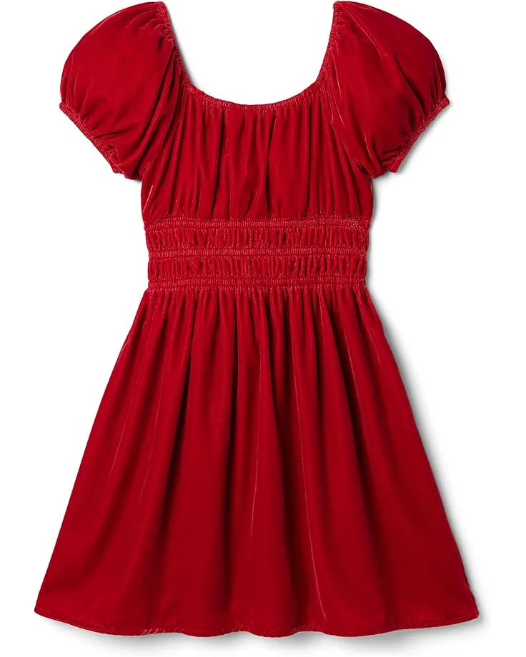 Платье Janie and Jack Velvet Puff Sleeve Dress (Big Kids), Red — фото 2