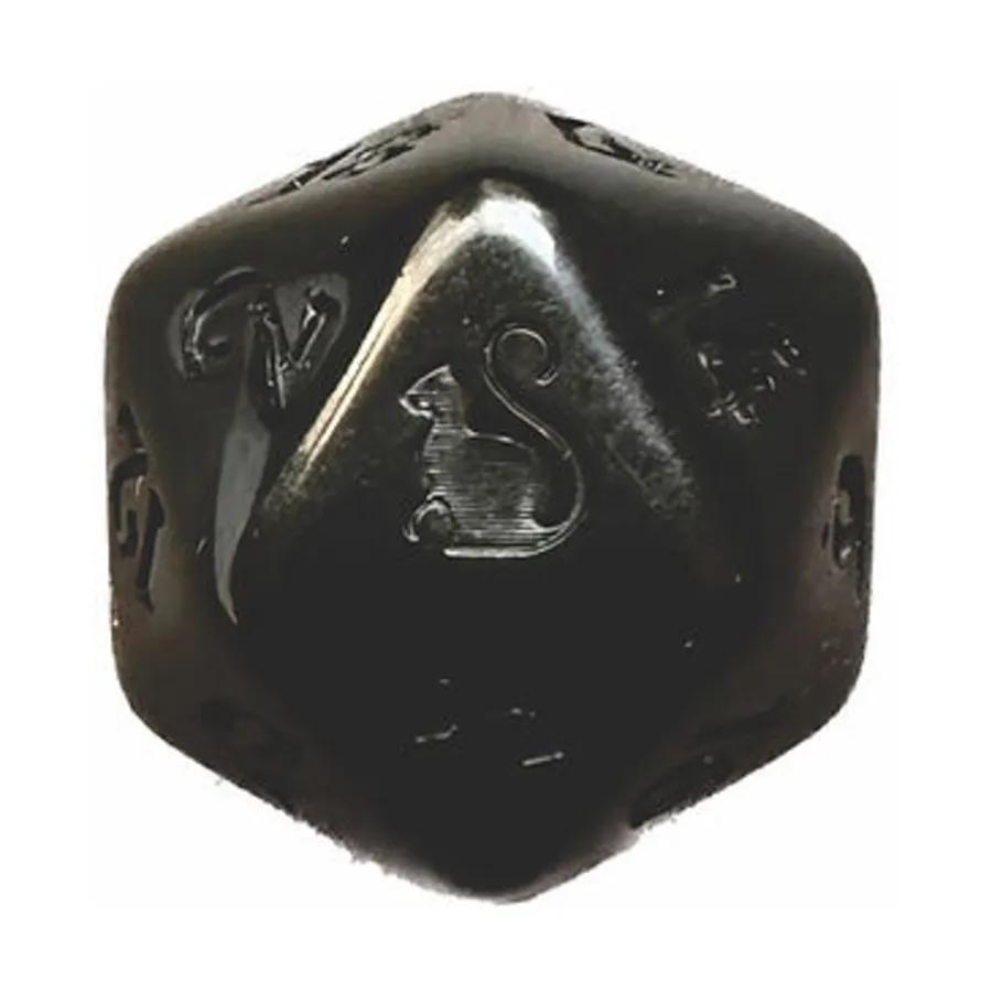 

d20 19 мм Void — черный с черным, Kitty-Clacks Dice