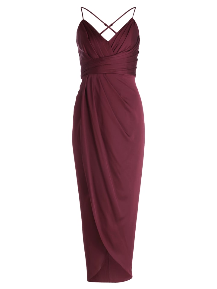 

Vera Mont Вечернее платье с драпировкой цвета «Глубокая георгина»