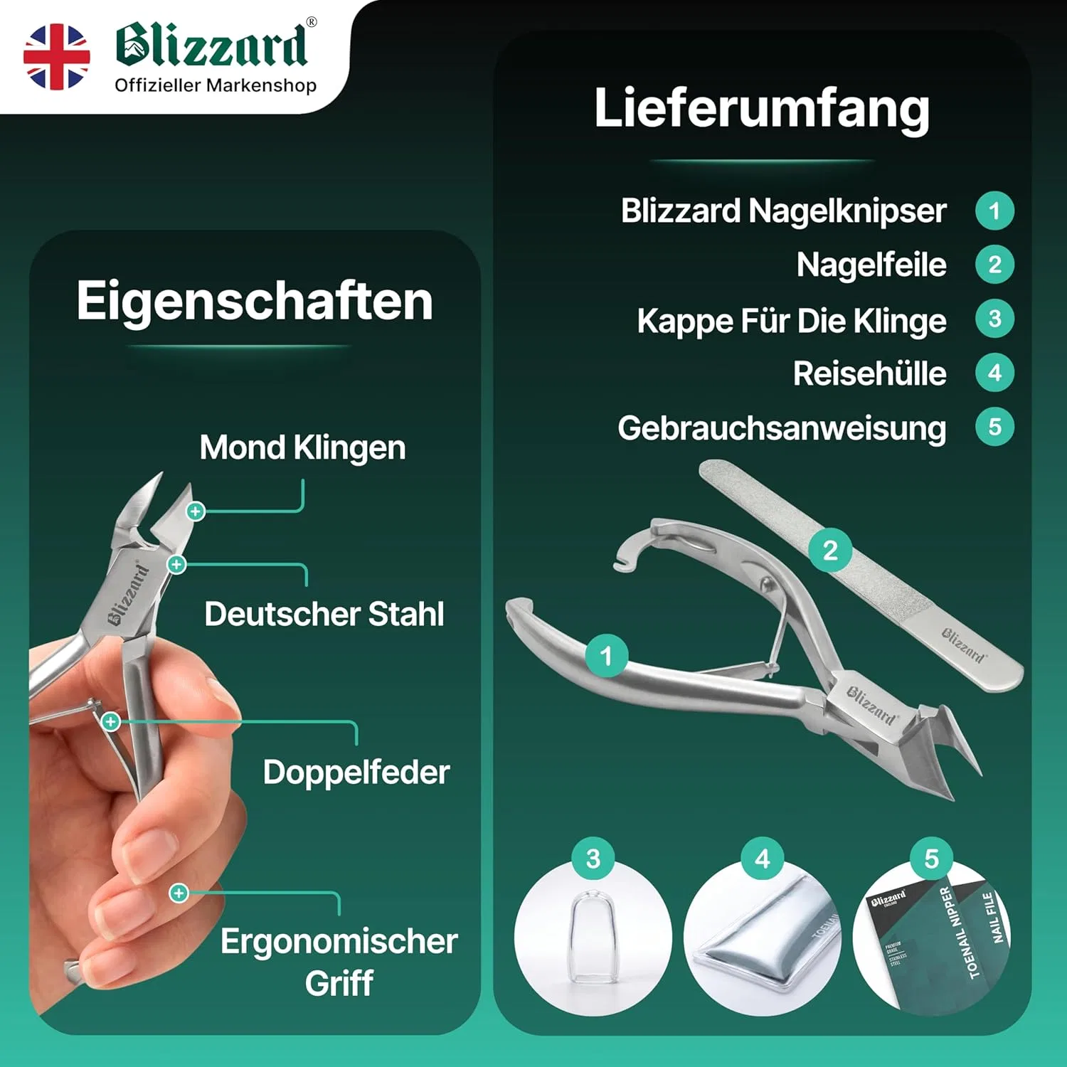 Профессиональные кусачки для ногтей Blizzard Podiatry, 14 см Blizzard — фото 4