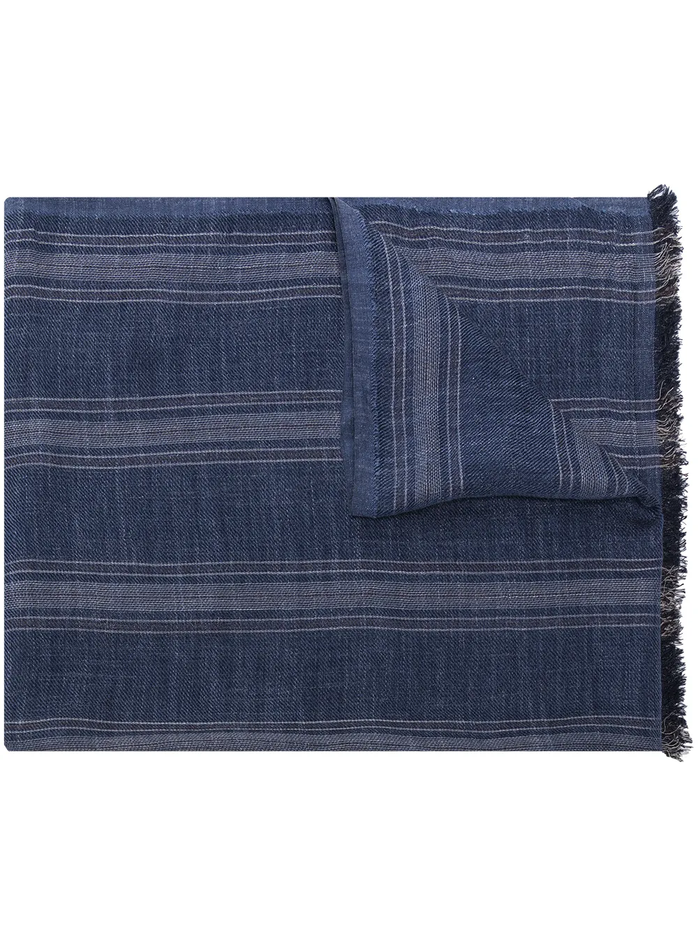 

Шарф в полоску Brunello Cucinelli, синий