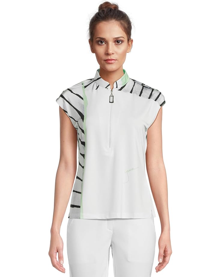 

Топ Jamie Sadock Twist & Turn Print Short Sleeve Top, цвет Creme De Mint