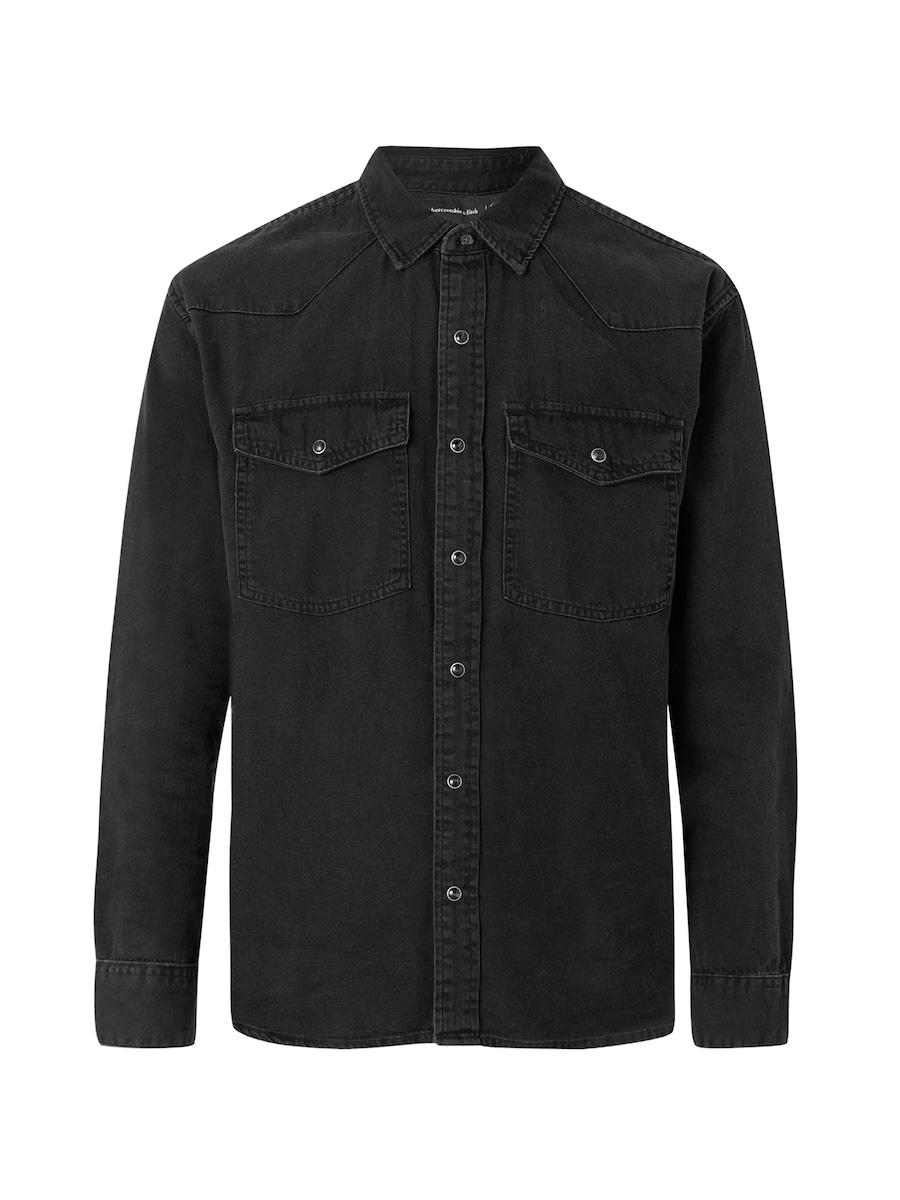 

Рубашка на пуговицах классического кроя Abercrombie & Fitch, черный