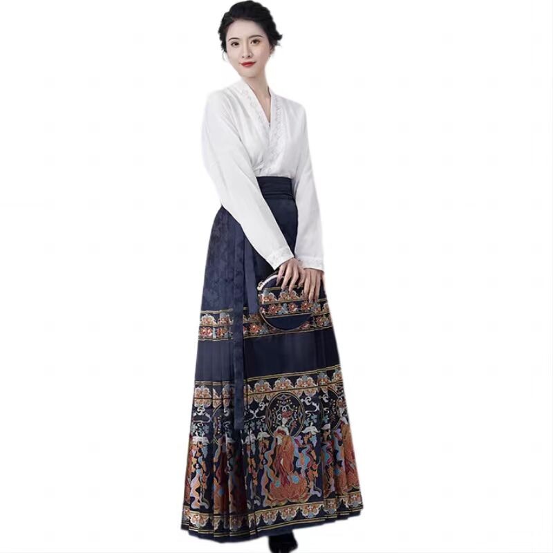

Ткацкий отдел Женский китайский костюм Хань Weaving Department, цвет Blue