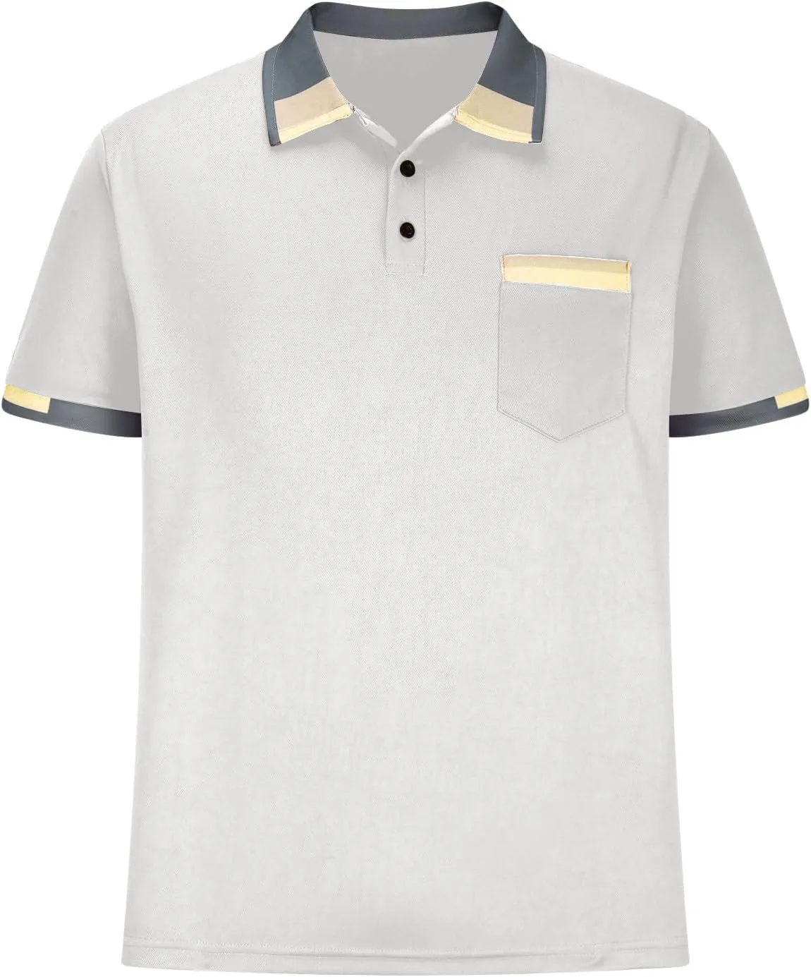 Мужская футболка с коротким рукавом slim fit, цветной блок и карманами — фото 2