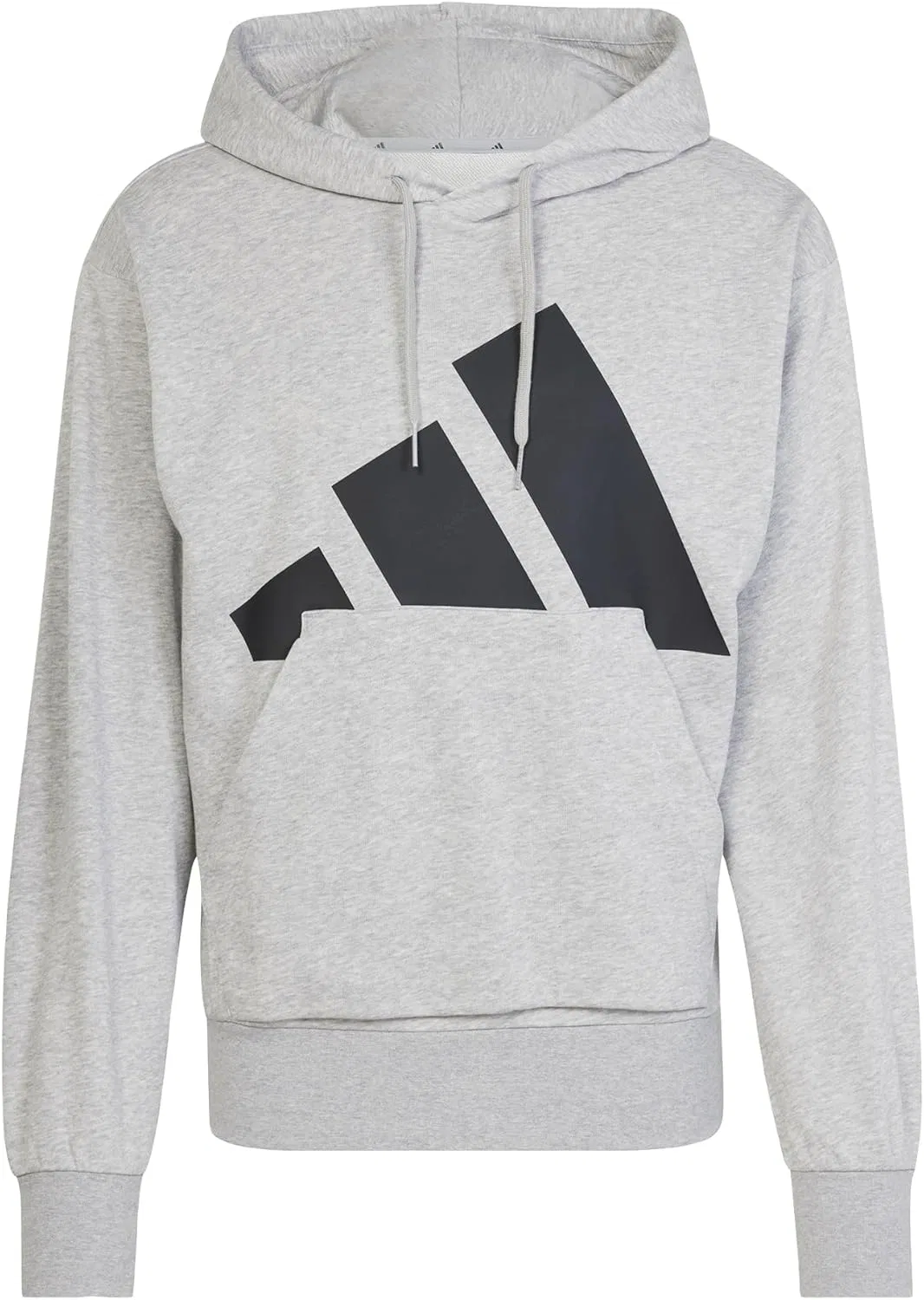 Толстовка Adidas Essentials Big Logo French Terry с капюшоном, серый/черный