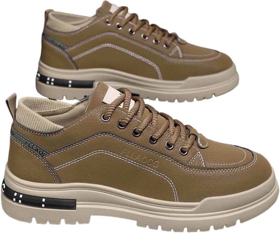 

Мужские повседневные спортивные дышащие высокие кроссовки для бега, обувь для ходьбы без шнурков, противоскользящие Lexamen, хаки