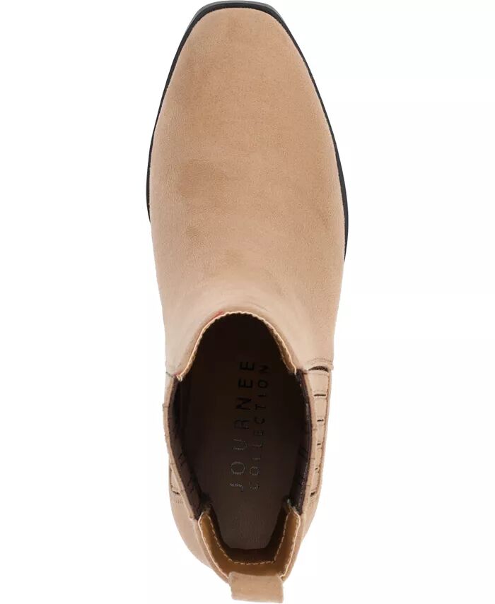 Женские ботинки челси Wrenley Block Heel Journee Collection, коричневый/бежевый — фото 4