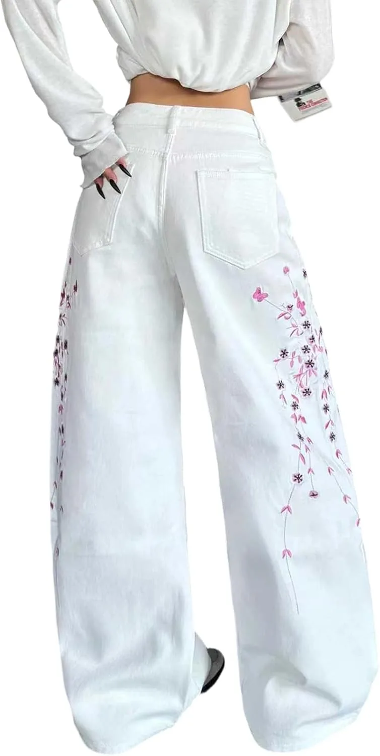 

Женские широкие джинсы с карманами в стиле хип-хоп OYICAI