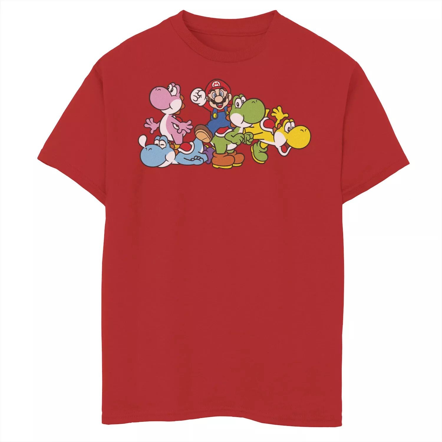 

Футболка с графикой Nintendo Super Mario Yoshi Ride Group для мальчиков 8–20 лет Licensed Character
