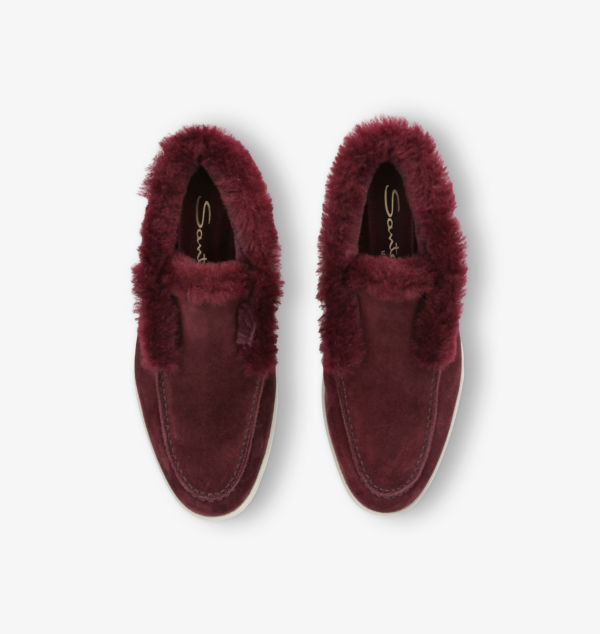 Замшевые ботильоны с тисненым логотипом Fortune Santoni, фиолетовый — фото 2