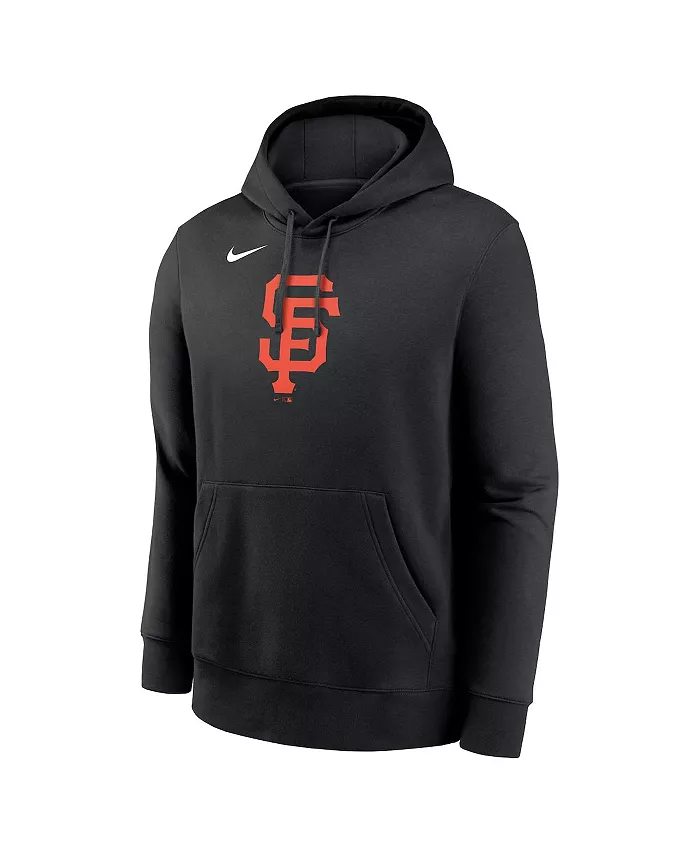 Мужская черная толстовка с капюшоном San Francisco Giants Logo Club Fleece Pullover Nike — фото 2