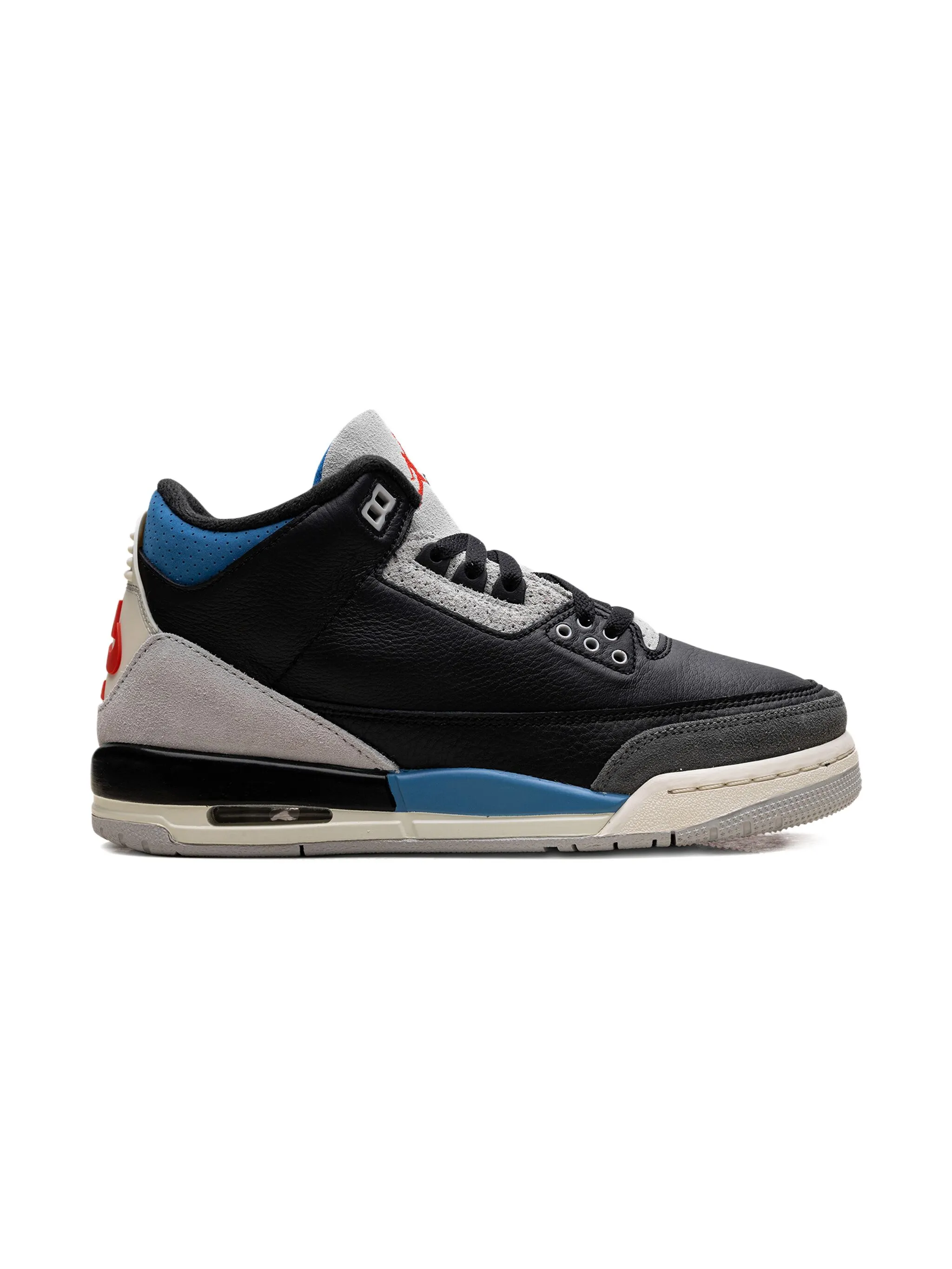 Кроссовки Air Jordan 3 Black/Neutral Grey/Military Blue/Chile Jordan Kids, черный — фото 2