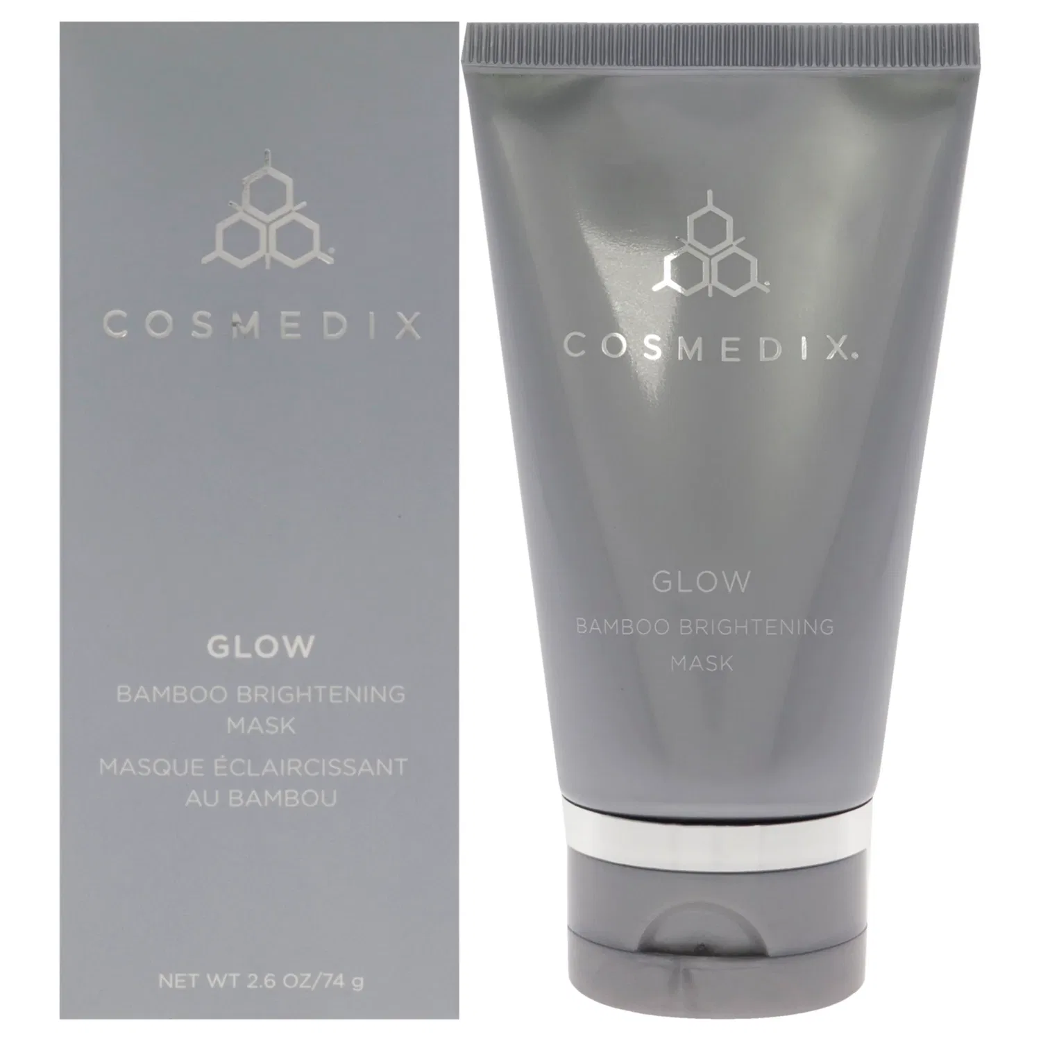 Осветляющая бамбуковая маска для лица Glow Bamboo от Cosmedix, подходит как для мужчин, так и для женщин - 70 мл, белый
