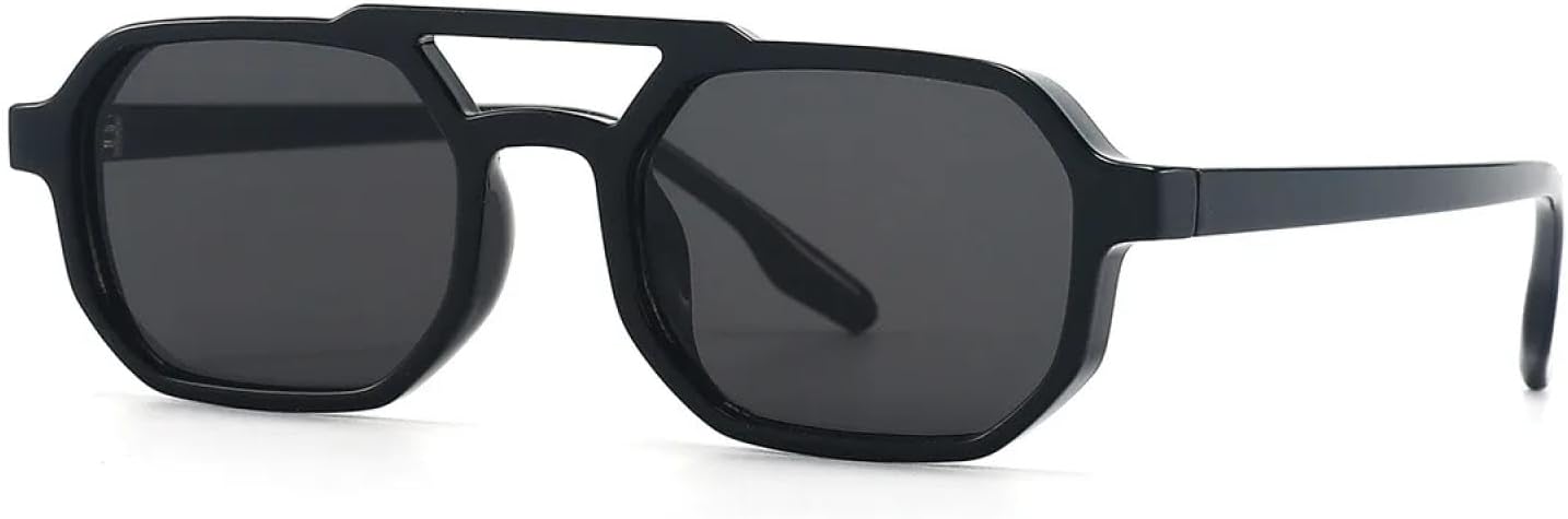 

Солнцезащитные очки с защитой UV400 | Двойная перемычка, прозрачные линзы Ocean, заклепки | для женщин и мужчин, для занятий спортом на открытом воздухе и вождения DSVIGF, Black