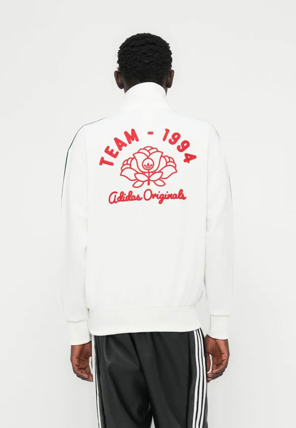 Спортивная толстовка на молнии Adidas Originals, Off-White/Collegiate Green — фото 2
