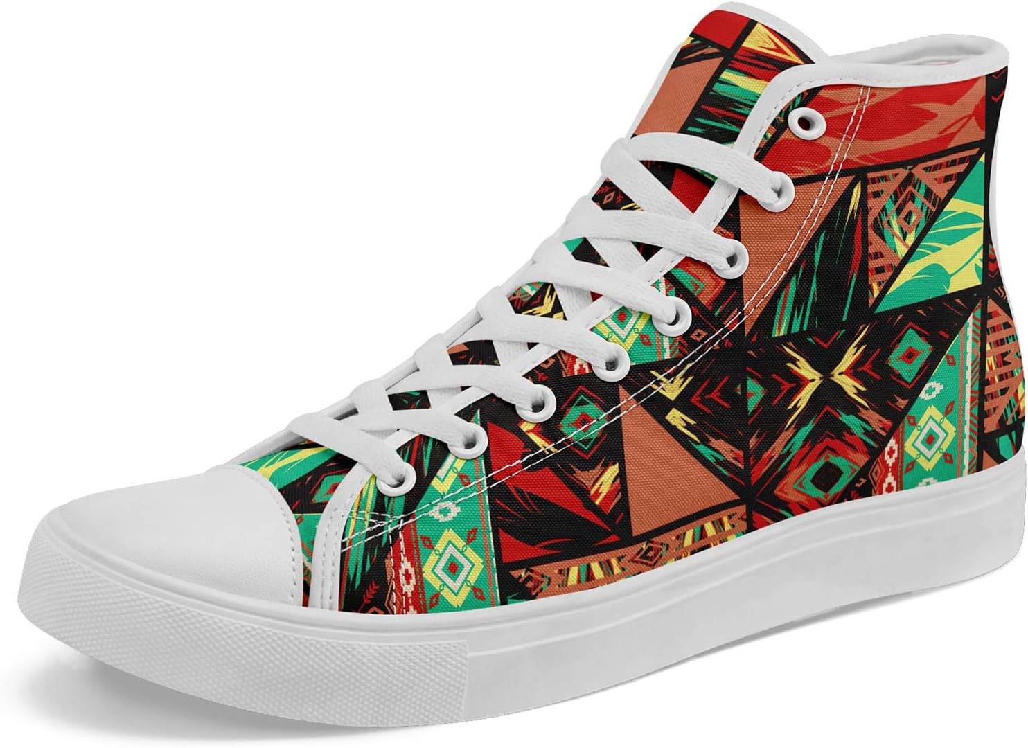 

Высокие кеды из канвы для мужчин и женщин - дышащие, легкие, этнические повседневные туфли с прочной резиновой подошвой Awsole, белый/красный/зеленый/оранжевый