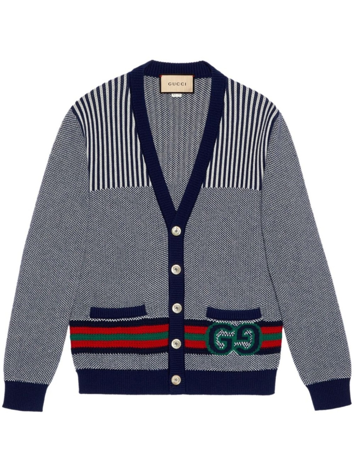 

Gucci кардиган с V-образным вырезом и логотипом Interlocking G, синий
