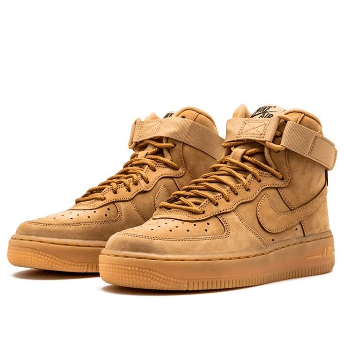 Кроссовки (GS) Nike Air Force 1 High LV8 'Flax', желто-коричневый — фото 2