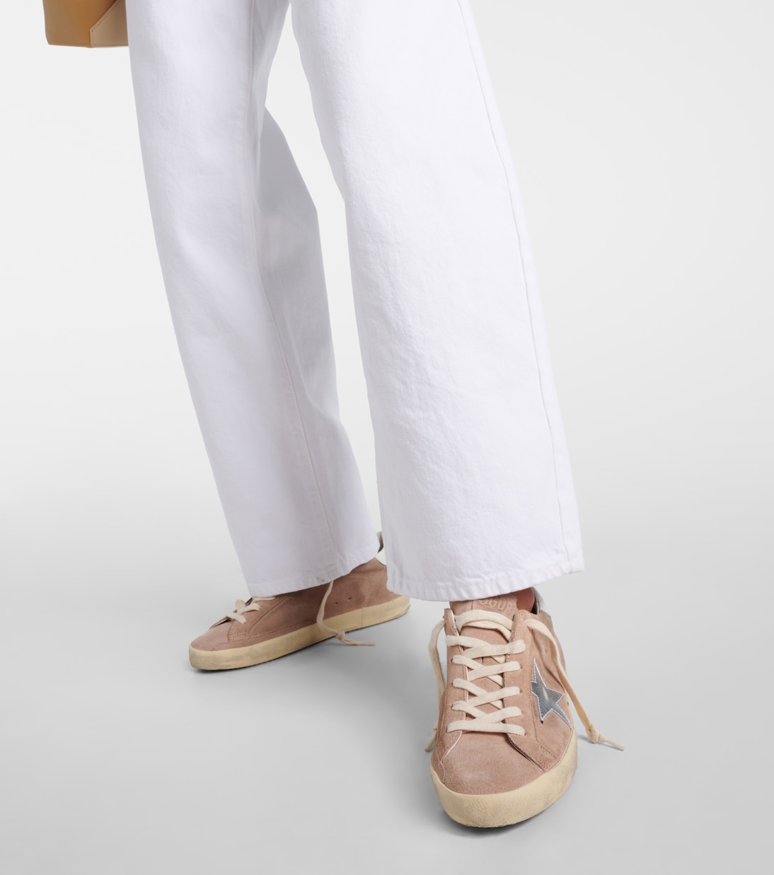 Суперзвездные замшевые кроссовки Golden Goose, Pink/ Silver/ White — фото 4