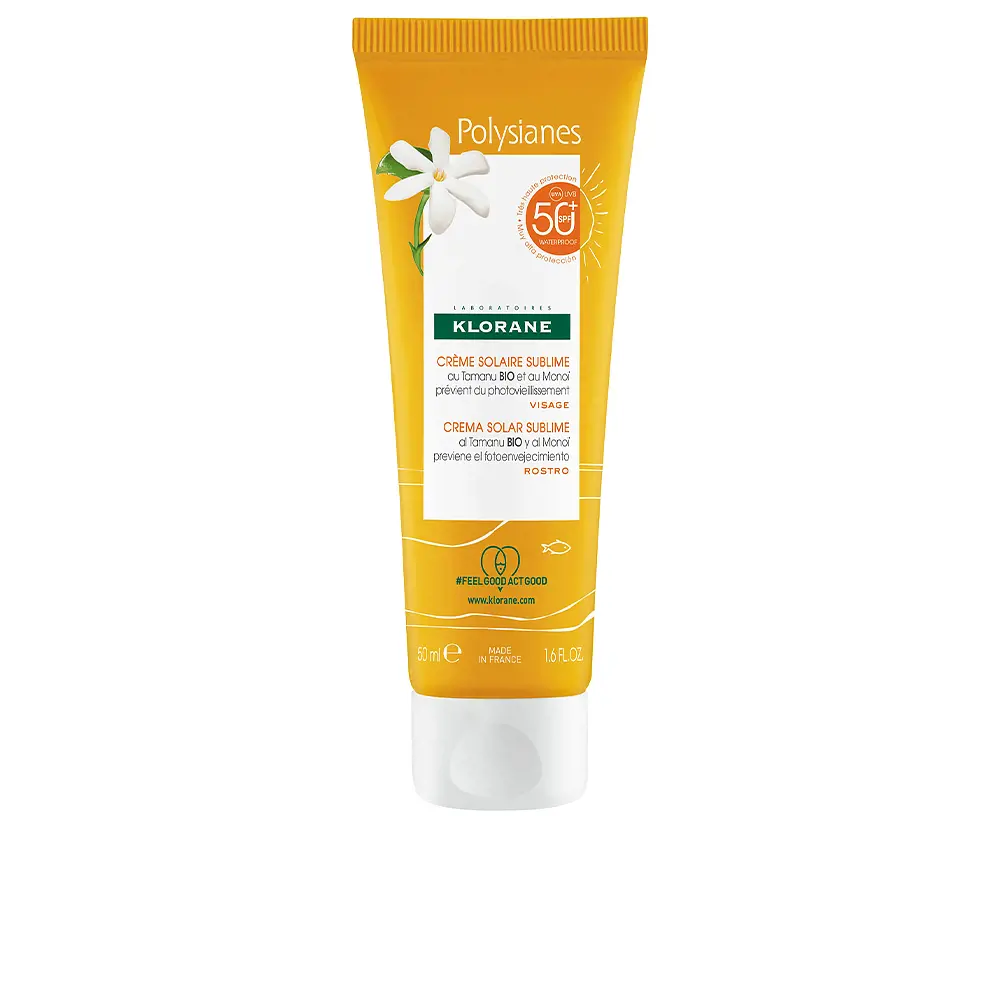 

Солнцезащитный крем Polysianes Monoï Y Tamanu Bio Crema Solar Sublime Spf50+ Klorane, 50 мл