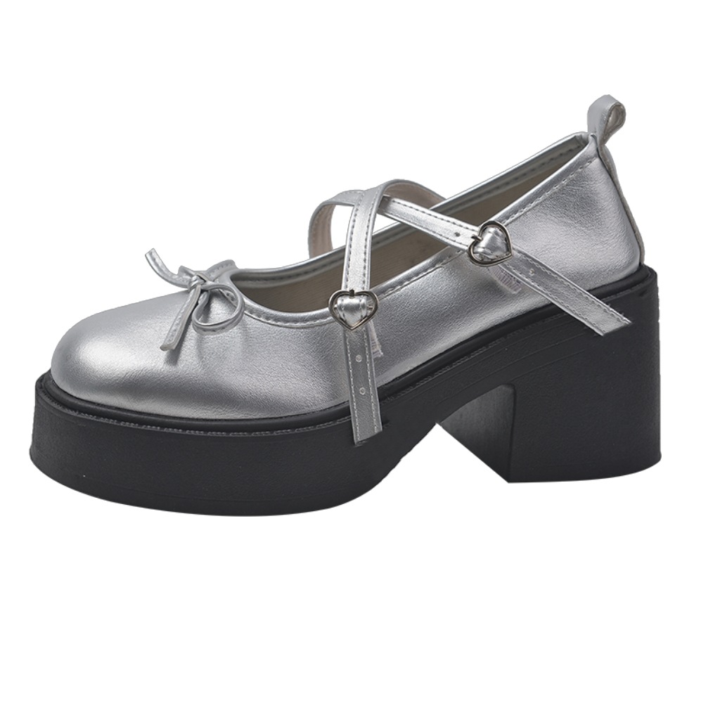 

Низкие кожаные туфли для подростков Neon, серебро