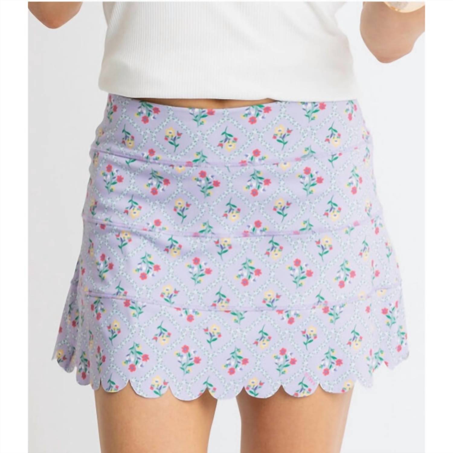 

Французская юбка-шорты с цветочным принтом в фиолетовом цвете Karlie, фиолетовый