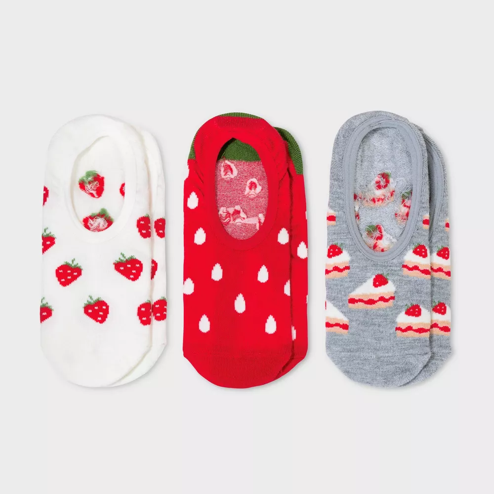 

Женские носки Strawberry 3pk Liner Socks Ivory/Red/Heather Grey 4-10