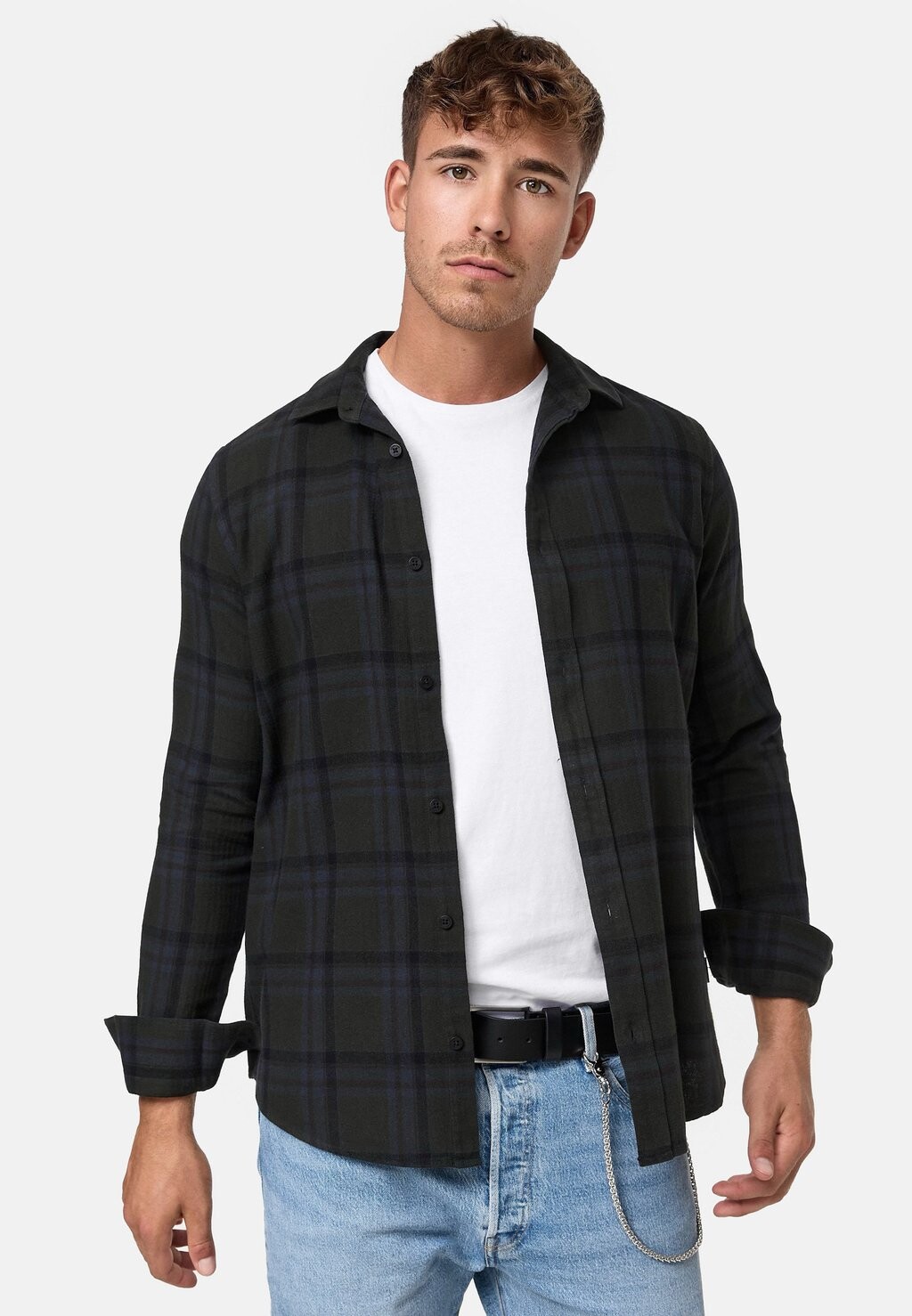 

Рубашка LANGARM RIVERSIDE INDICODE JEANS, цвет army mix