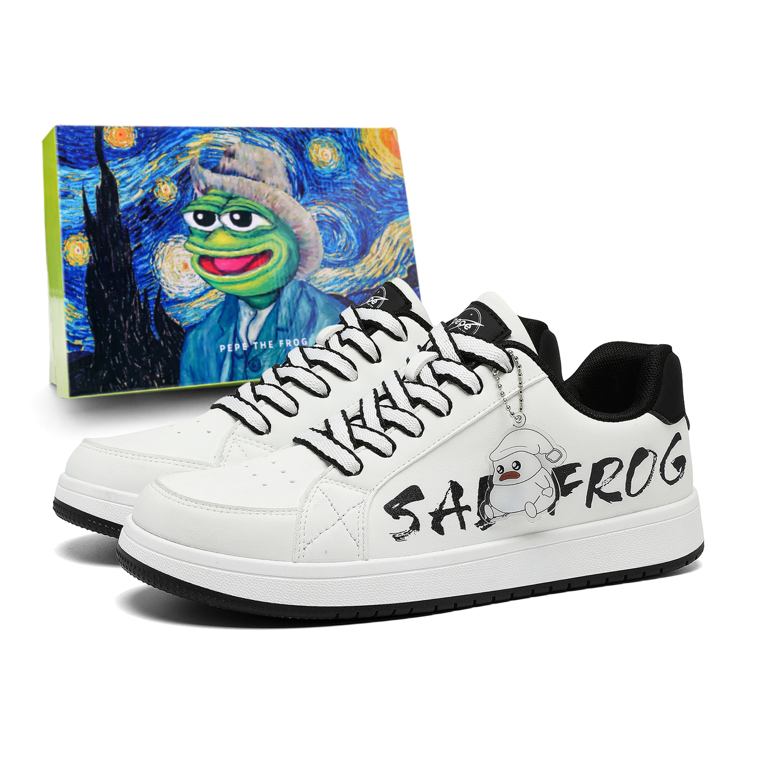 

Pepe The Frog Низкие скейтерские кроссовки мужские White Ice Blue, цвет White Ice Blue