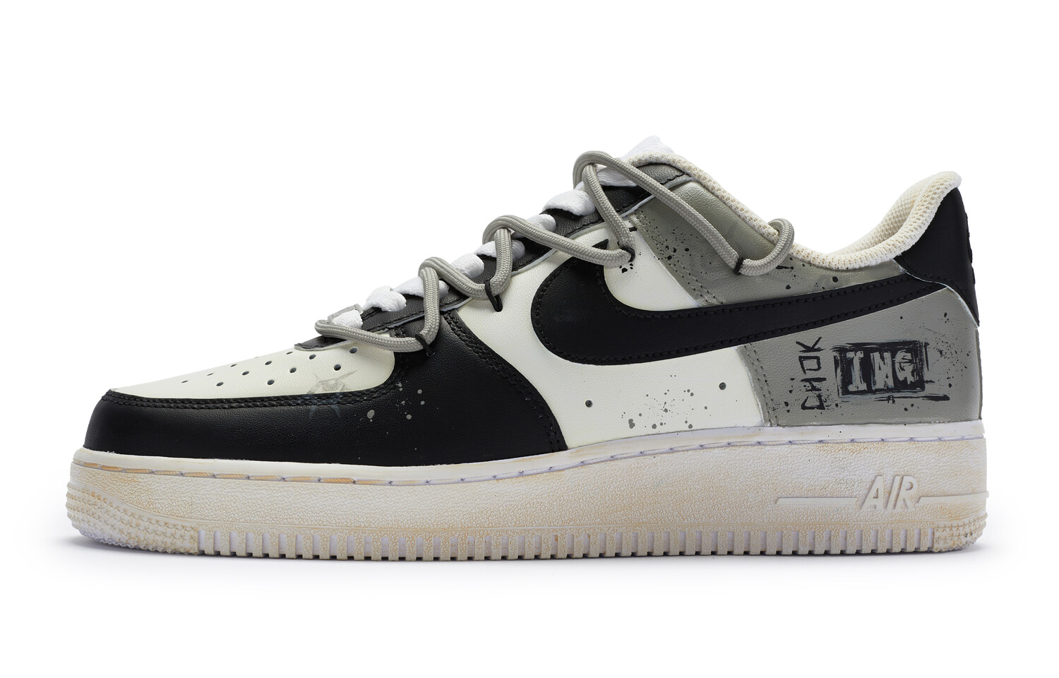 

Кроссовки для скейтбординга Air Force 1 женские с низким верхом, черные/белые/серые Nike, Черный, Кроссовки для скейтбординга Air Force 1 женские с низким верхом, черные/белые/серые Nike