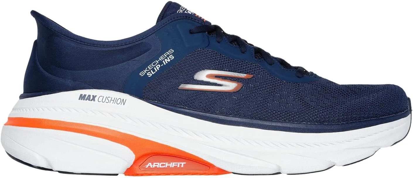 Кроссовки Skechers Men's Max Cushioning Arch Fit 2.0 Antilles, Navy And Orange Textile Synthetic — фото 4