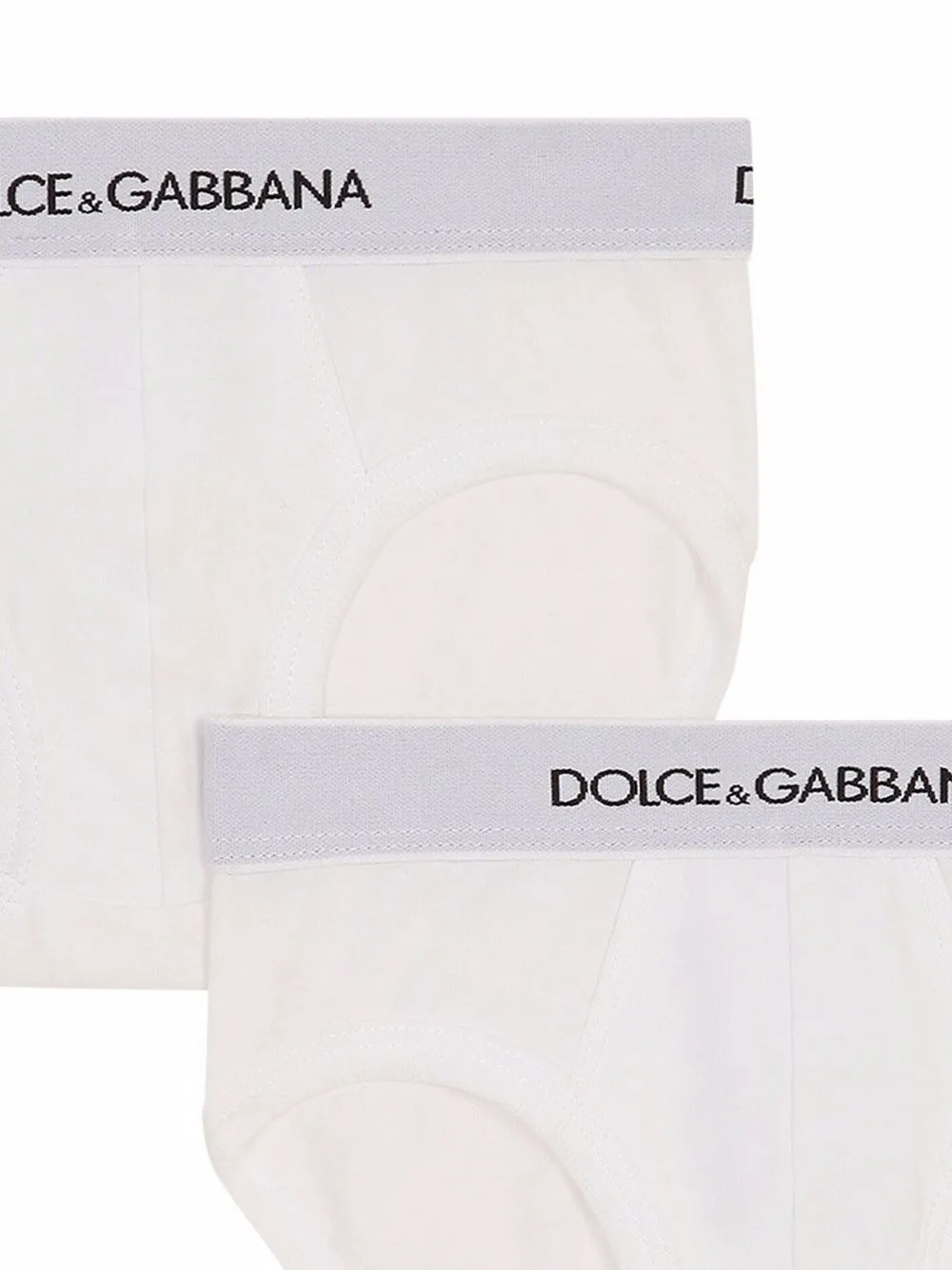 Комплект из двух боксеров с логотипом Dolce & Gabbana Kids, белый — фото 3