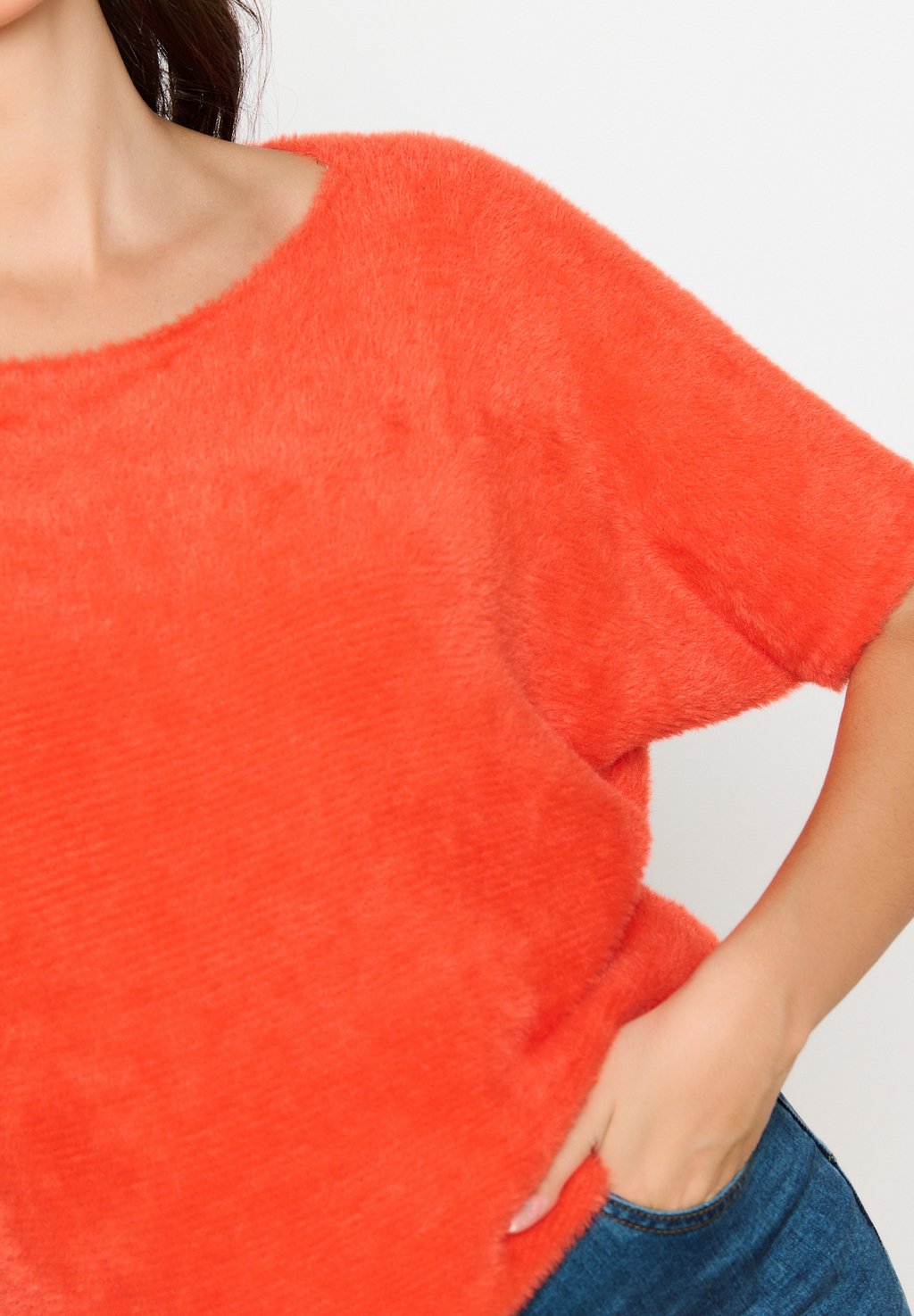 

Базовая футболка EYELASH PULLOVER WITH SHORT SLEEVES LolaLiza, оранжевый