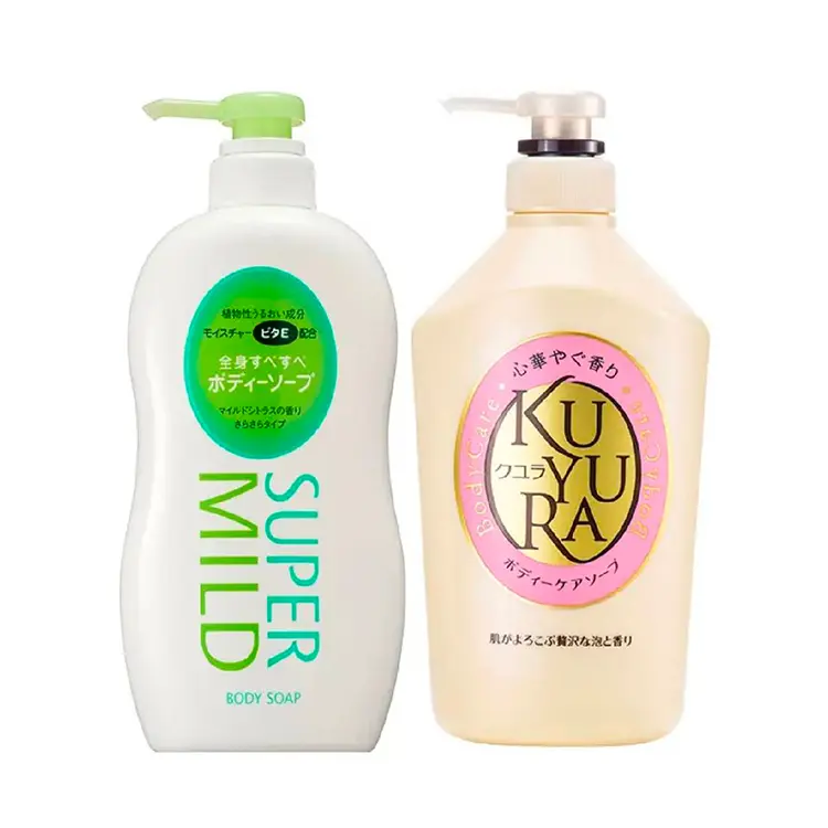 

Наборы для ухода за кожей с гелем для душа: успокаивающий аромат для кожи, 2 флакона/4 флакона Kuyura, two-piece set: moisturizing citrus 650ml+refreshing floral 550ml