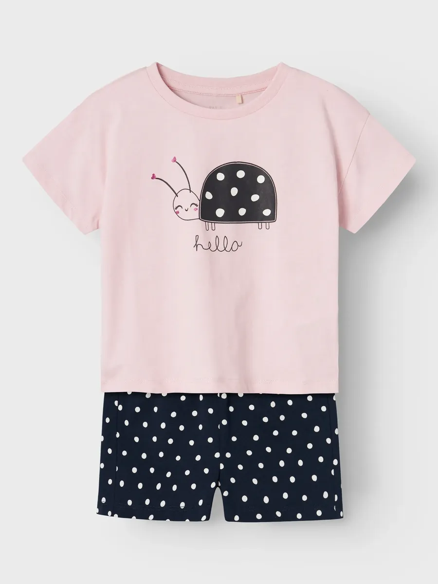 

Рубашка с короткими рукавами Name It "NMFVILINSE SS LOOSE TOP SET", розовый