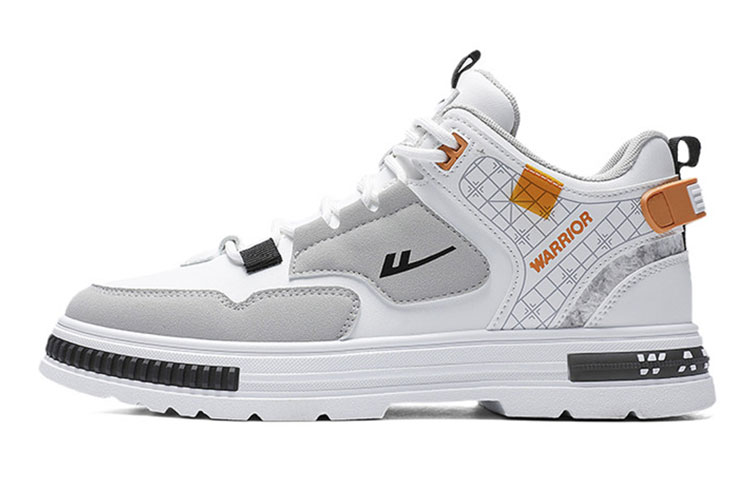 

Warrior Mid Top Скейтборд Кроссовки Мужские Бежево-Серые Оранжевые, Серый/Черный/Оранжевый