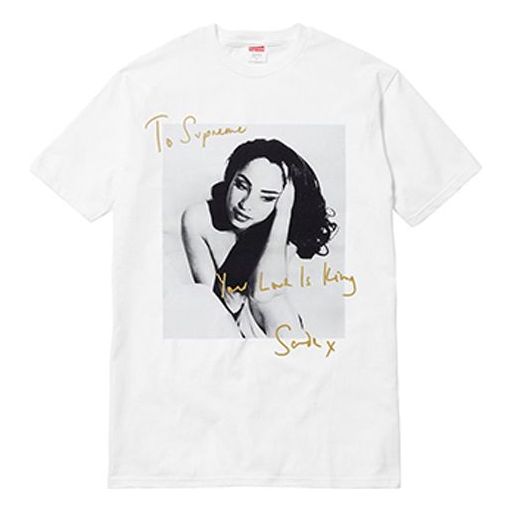

Футболка ss17 sade tee white character printing short sleeve Supreme, белый