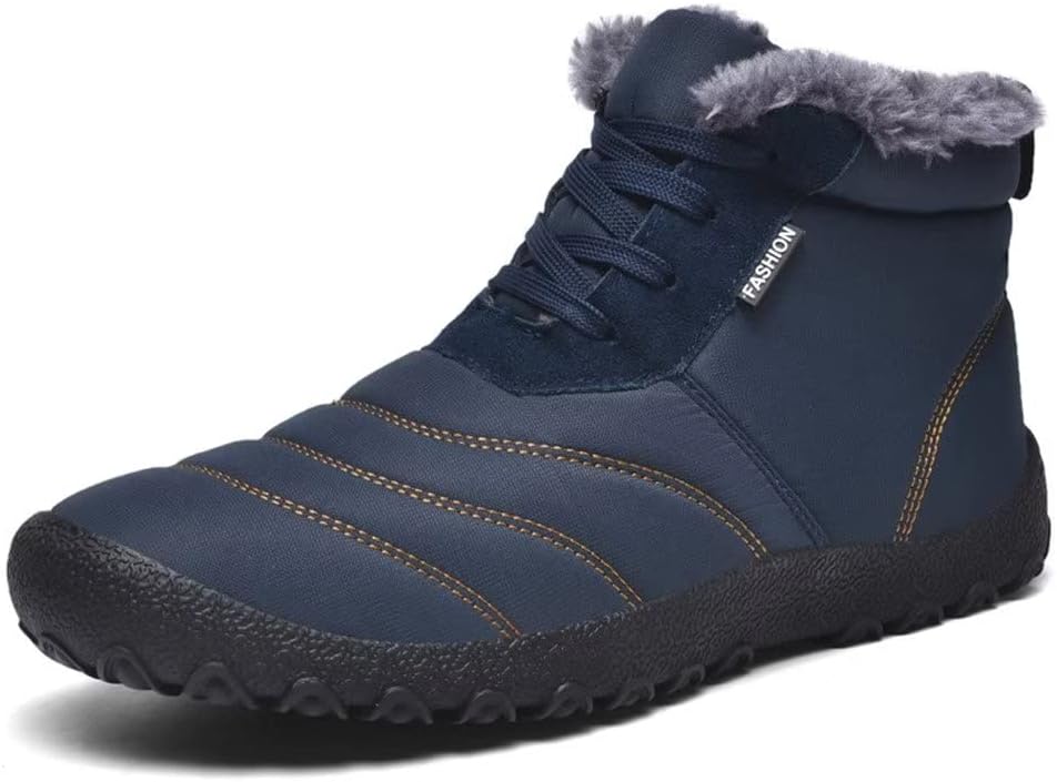 

Мужские зимние ботинки Stunner для снега, утепленные, водонепроницаемые, с противоскользящей подошвой, меховая подкладка, повседневные легкие ботинки для прогулок, синий