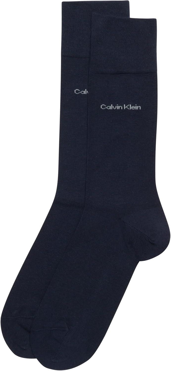 Мужские носки Calvin Klein под костюм - 2 пары легких эластичных мягких рабочих носков для мужчин, для повседневной деловой и официальной одежды, Navy — фото 2