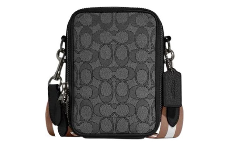 

Сумка через плечо мини Stanton Canvas With Leather, мужская, черная, с монограммой COACH, Set (Bag+Dust Bag)